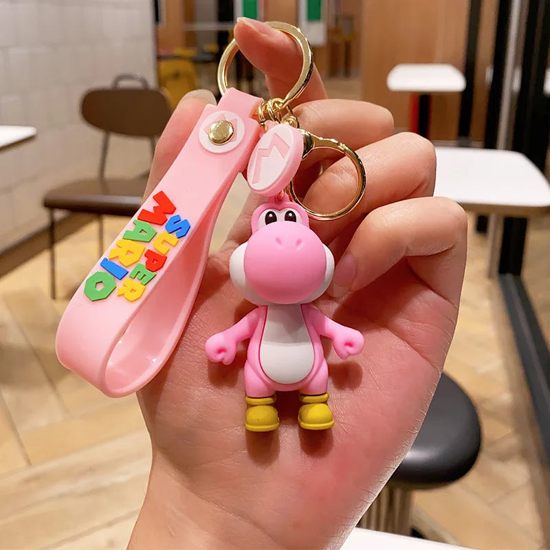 5 Colors Anime Super Mario Bros. Dinosaur Yoshi Cosplay Props PVC Alloy Key  Chain Keychain - AliExpress