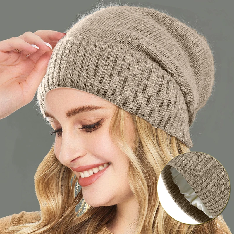 Cappello In Cashmere 100% Mongolo Per Donne - Cuffia Morbida E Calda Inverno - Foto 2