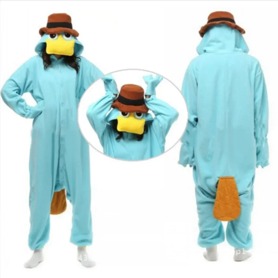 VU ROUL Perry The Platypus Combinaison Pour Femme Unisexe Adulte Homme Pyjama Animal Halloween Fête De Noël Kigurumi, Perry L'ornithorynque