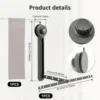 Folding Clothes Drying Rack Aluminium Alloy 12 Holes Wall Mounted Suction Cup Clothes Rack Laundry Hanger for Balcony Bathroom 5