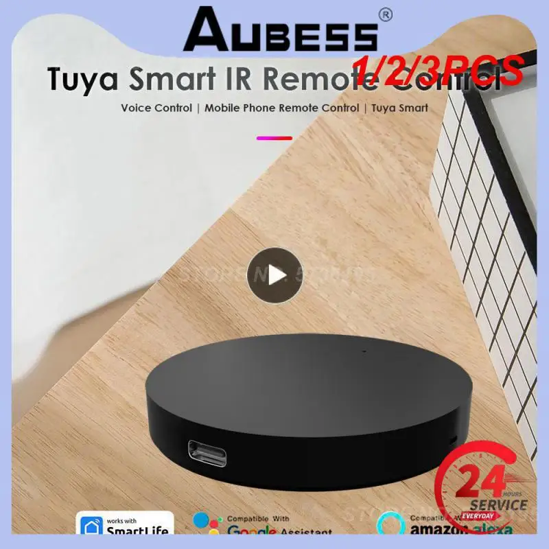 1/2/3PCS Aubess Smart Home IR Control Tuya WiFi IR Remote Control For Air Conditioner TV Universal Remote Controller Work With