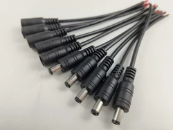DC Male Female Power Plug Cable Wire Jack Adapter Connector (5  Pairs  black)