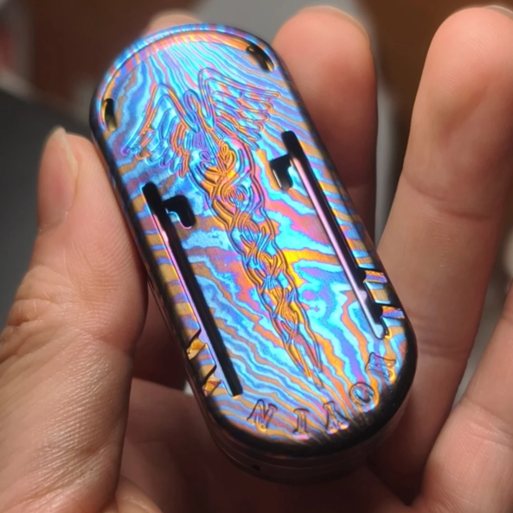 ZDEDC メイスダブル音叉フィジェットスライダーチタン不安おもちゃ