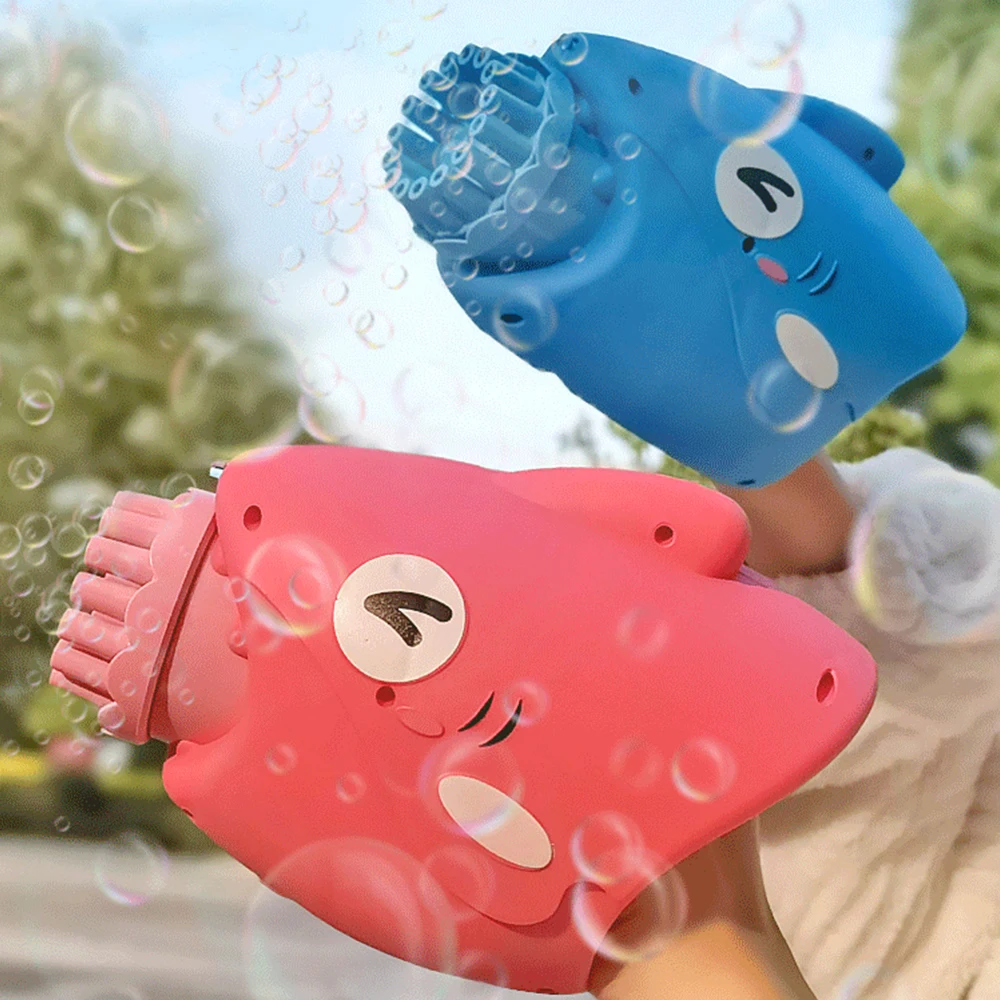 

Аппарат для мыльных пузырей с электрическим освещением Акула 2022, автоматический фен для мыльных пузырей, летние уличные игрушки, подарок для детей