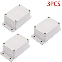 Set of 3 Waterproof ABS Plastic Electronic Project Boxes - Grey DIY Enclosure (3PC)