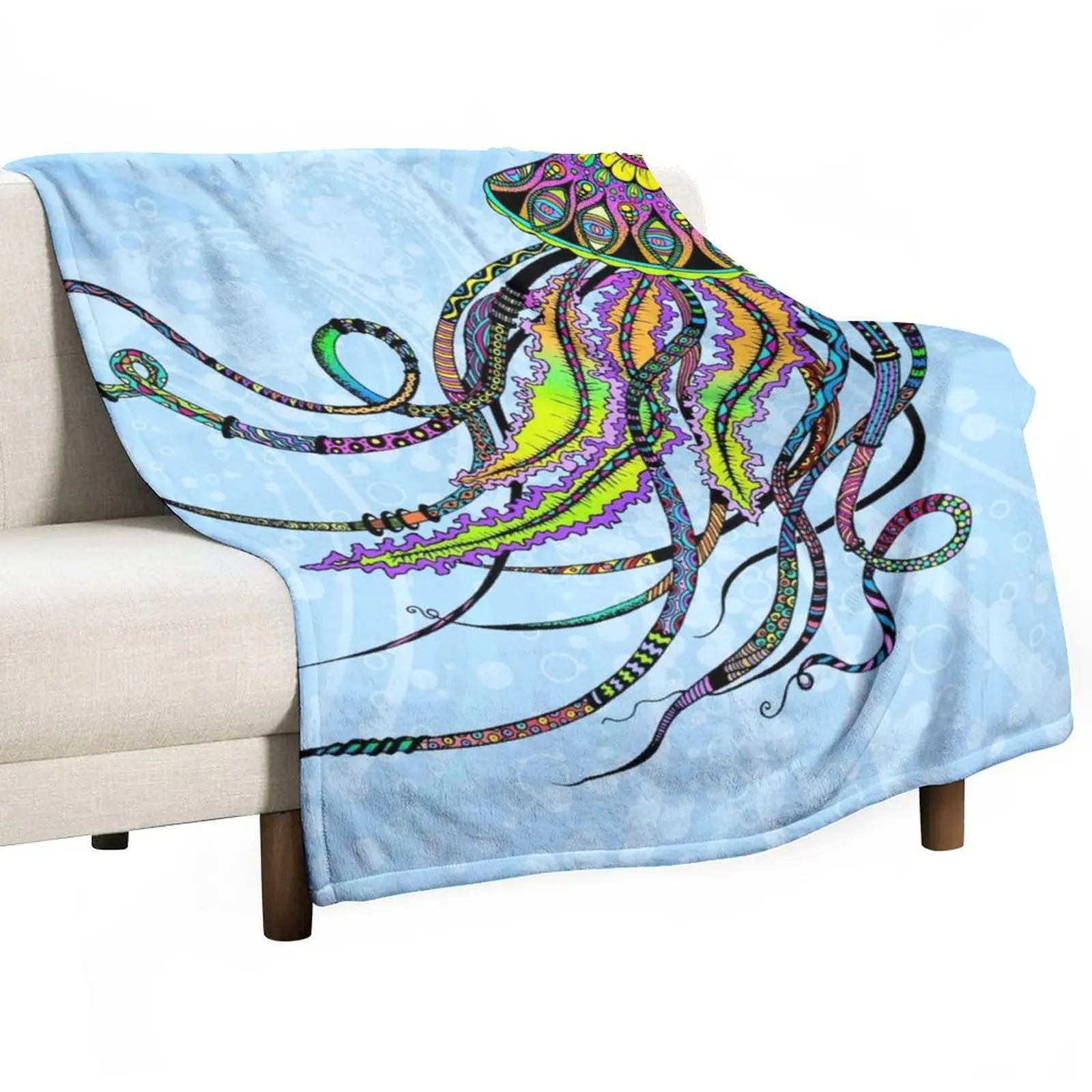 Electric Jellyfish Throw Blanket Luxury Thicken Blanket Personalized Gift  Hairy Blankets - AliExpress