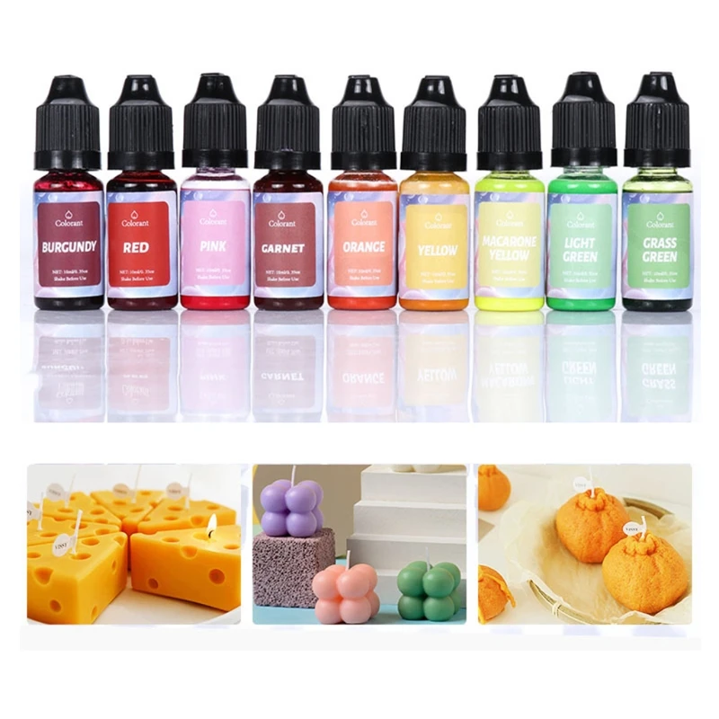 18Color Concentrated Liquid Candle Dye Aromatherapy Candle Color Essence Soy Wax Dye DIY Making Supplies Safe and Natural