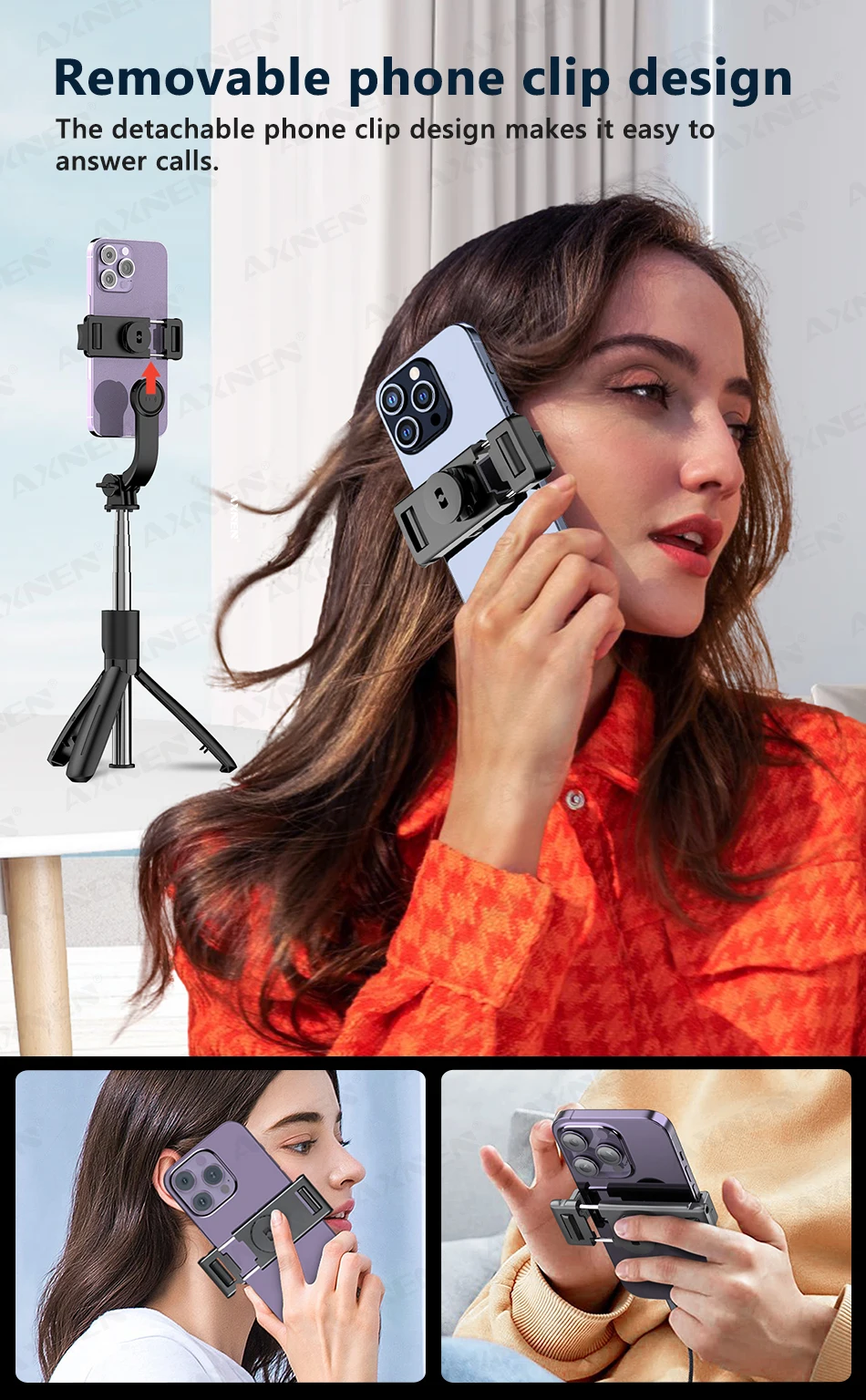 Selfie Stick Tripod With Wireless Remote And Extension Rod_voghion.com