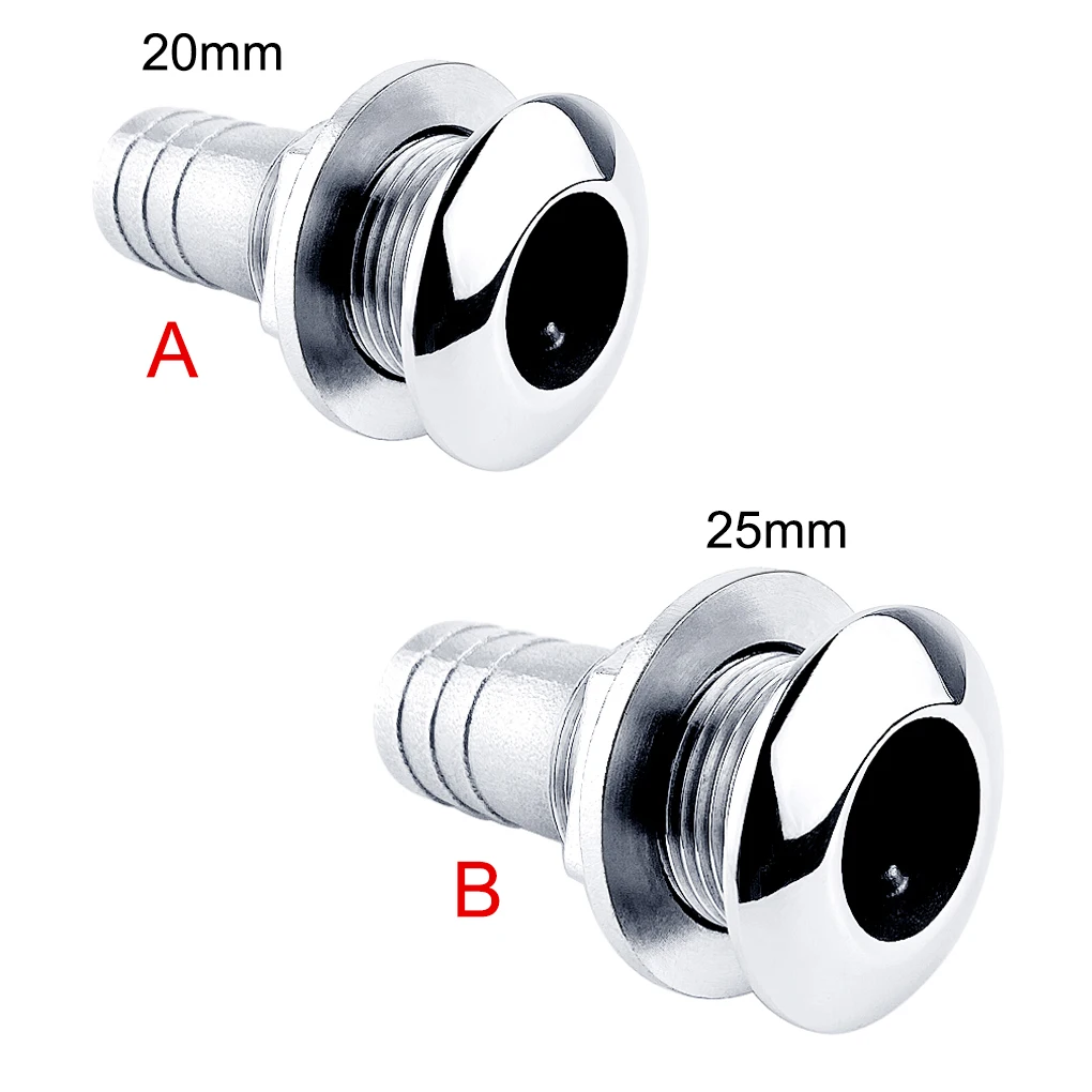 Stainless Steel Thru-Hull Valve Fitting Water Outlet Kayak Trucks Drain boat stainless steel bimini top fitting eye end cap 1 1 4 32mm pipe for yacht kayak canoe fishing etc marine accessories