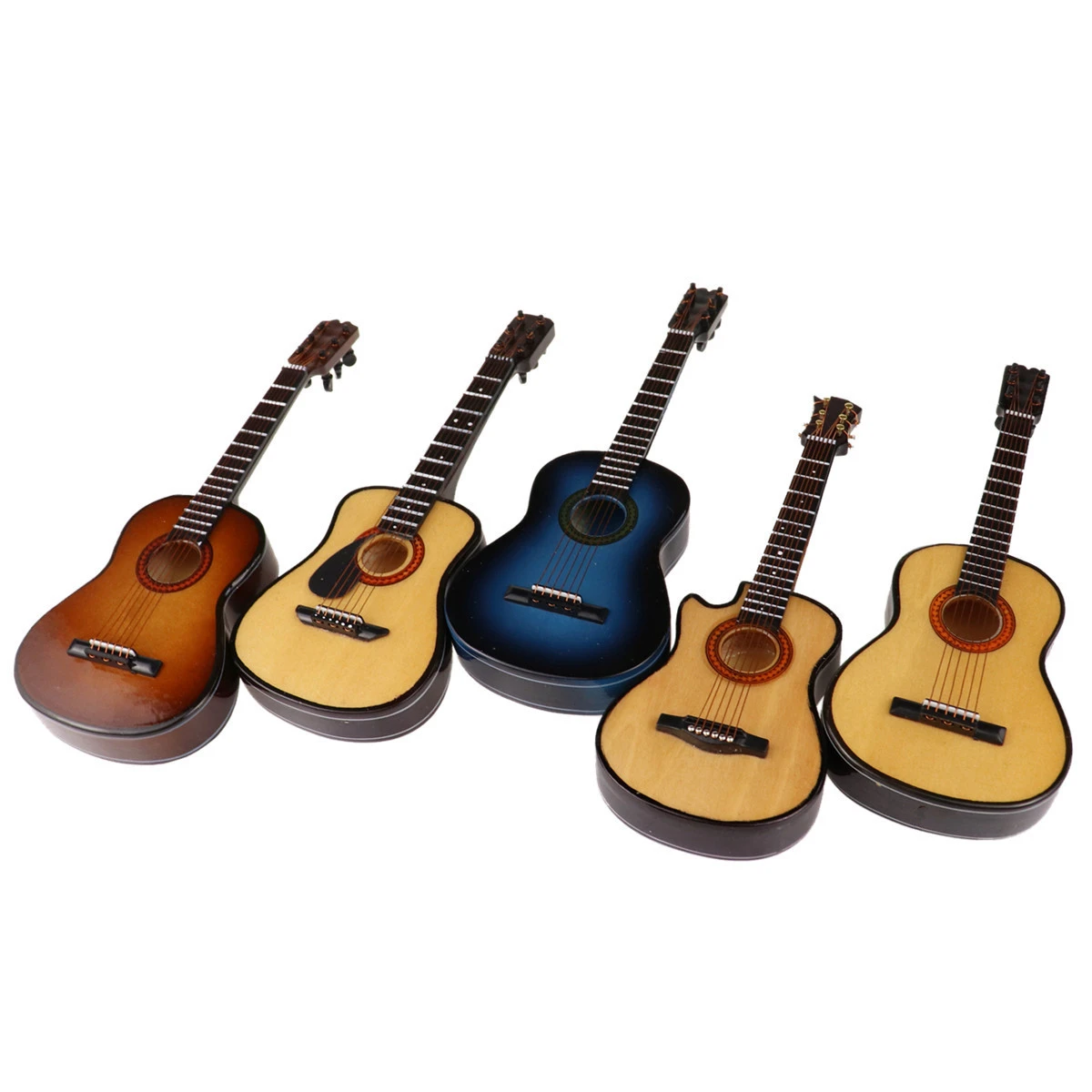 Mini Guitarra miniatura modelo de Mo soporte de madera instrumentos musicales colección adornos decorativos|Figuras y miniaturas| -
