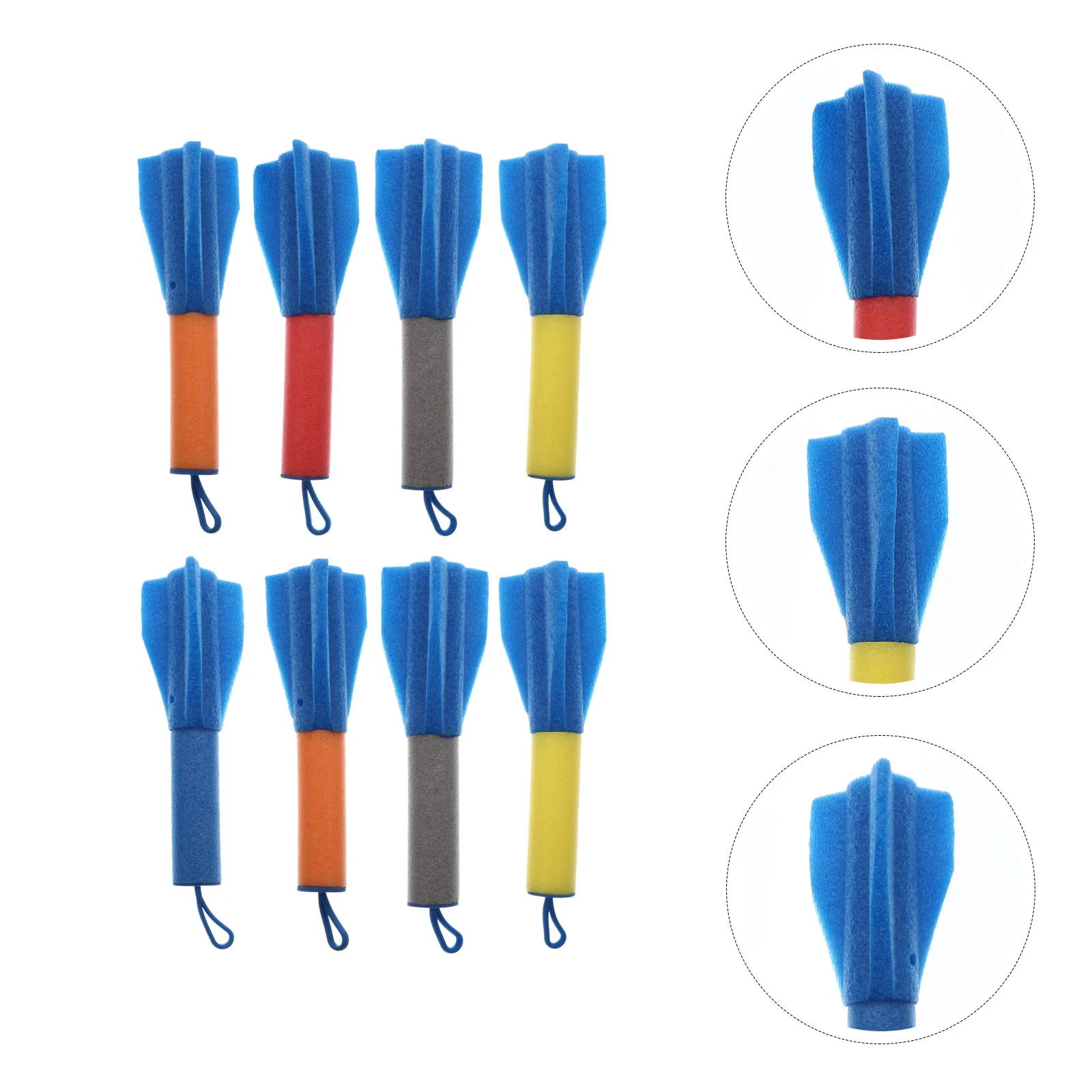 

8 PCS Finger Rocket Kids Outdoor Playset Rocket Educational Toy LED Rocket Launcher Kids Pearl Cotton Air Foam Rockets Boy