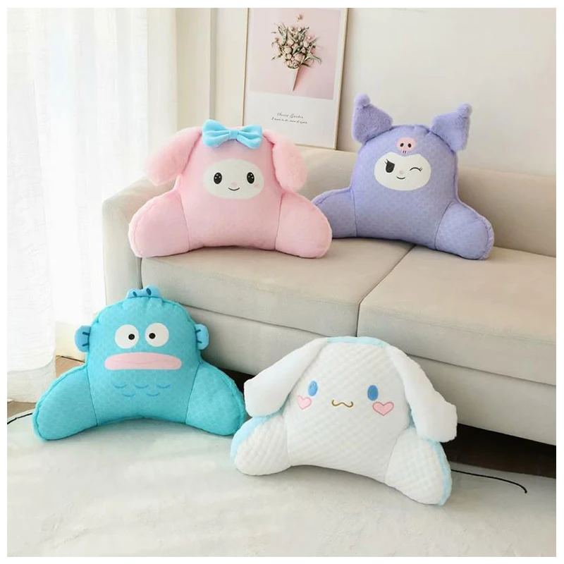 

Мультяшная плюшевая игрушка Sanrios, мягкая поясная подушка Kuromi MyMelody Cinnamoroll Hangyodon Kawaii, подушка для офисного сиденья, подушка в подарок