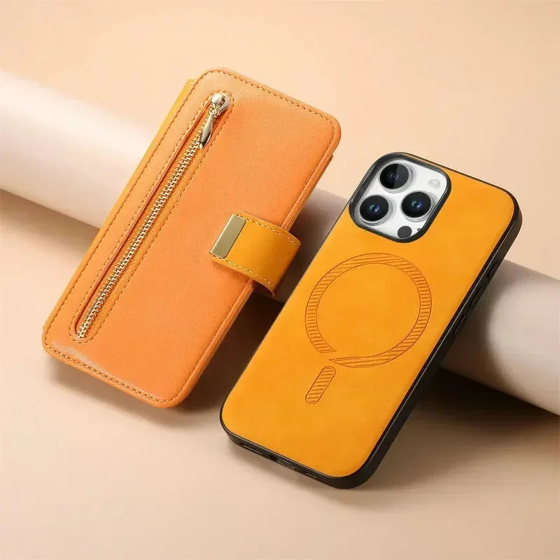 Premium Realme Leather Wallet Case - Detachable 2-in-1 Design with MagSafe Compatibility