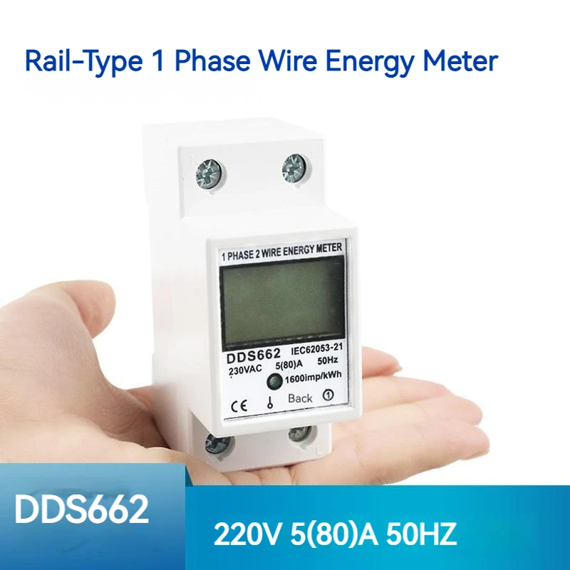 

Household Intelligent Electricity Meter Dds662 Electronic Single-phase 220v Rail Type Miniature Digital Display Air Conditioning