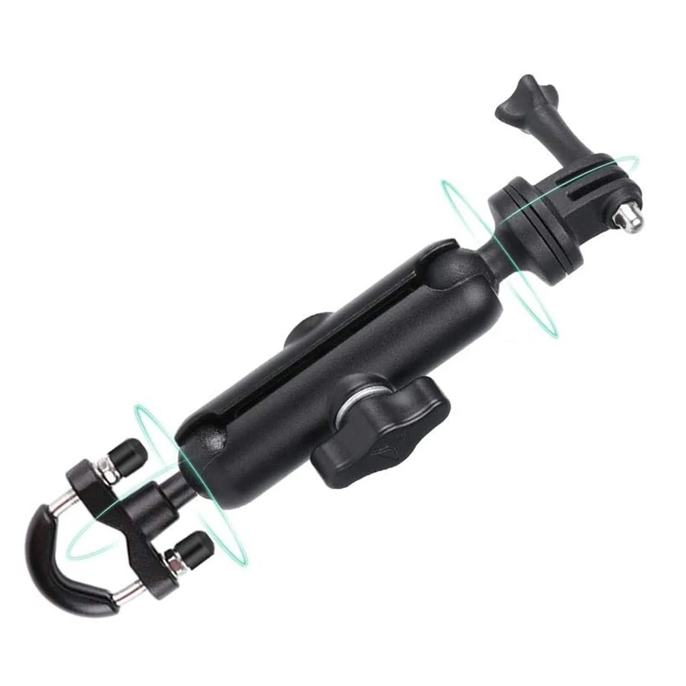 액션 카메라 클램프 거치대, 1/4 스레드, 360 ° 오토바이 자전거 핸들바 마운트 브래킷, GoPro Hero8 7 6/5 용