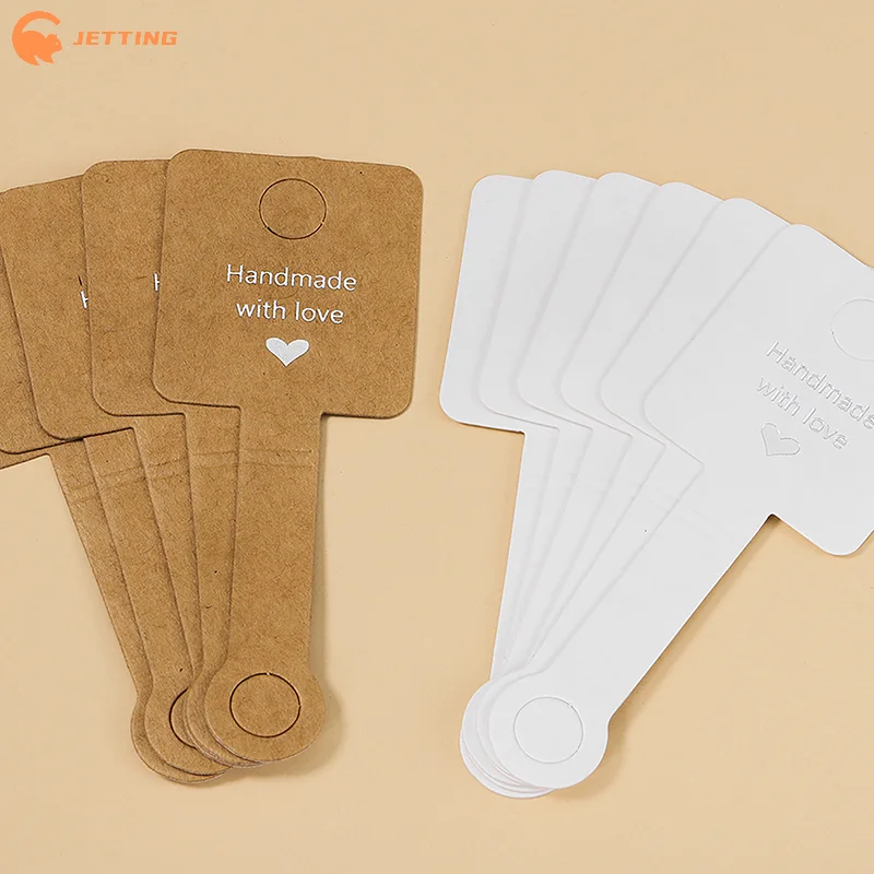 50개 4x10cm 자가 접착 팔찌 디스플레이 카드 보석 홀더 종이 파우치 소규모 비즈니스 포장 재료 용품