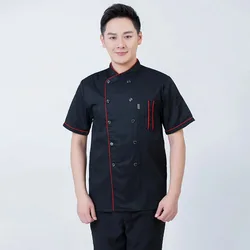 Chefs uniform Short Sleeve Summer Set Restaurant Hotel Kitchen Workwear Men and Women Youth Breathable Thin Jacket