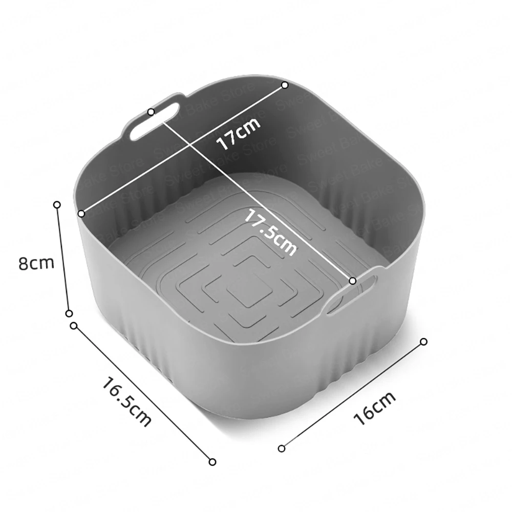 Air Fryer Accessories Air Fryer Liners 6Inch Reusable Square Air Fryer Silicone Liner Non-Stick Air Fryer Baking Basket Accessories For PHILIPS HD9252/HD9200/HD9255