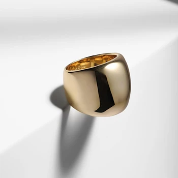 Anello da dito geometrico liscio esagerato Accessori di tendenza da donna 2025 Anelli di moda robusti in acciaio inossidabile Regalo di gioielli da sposa