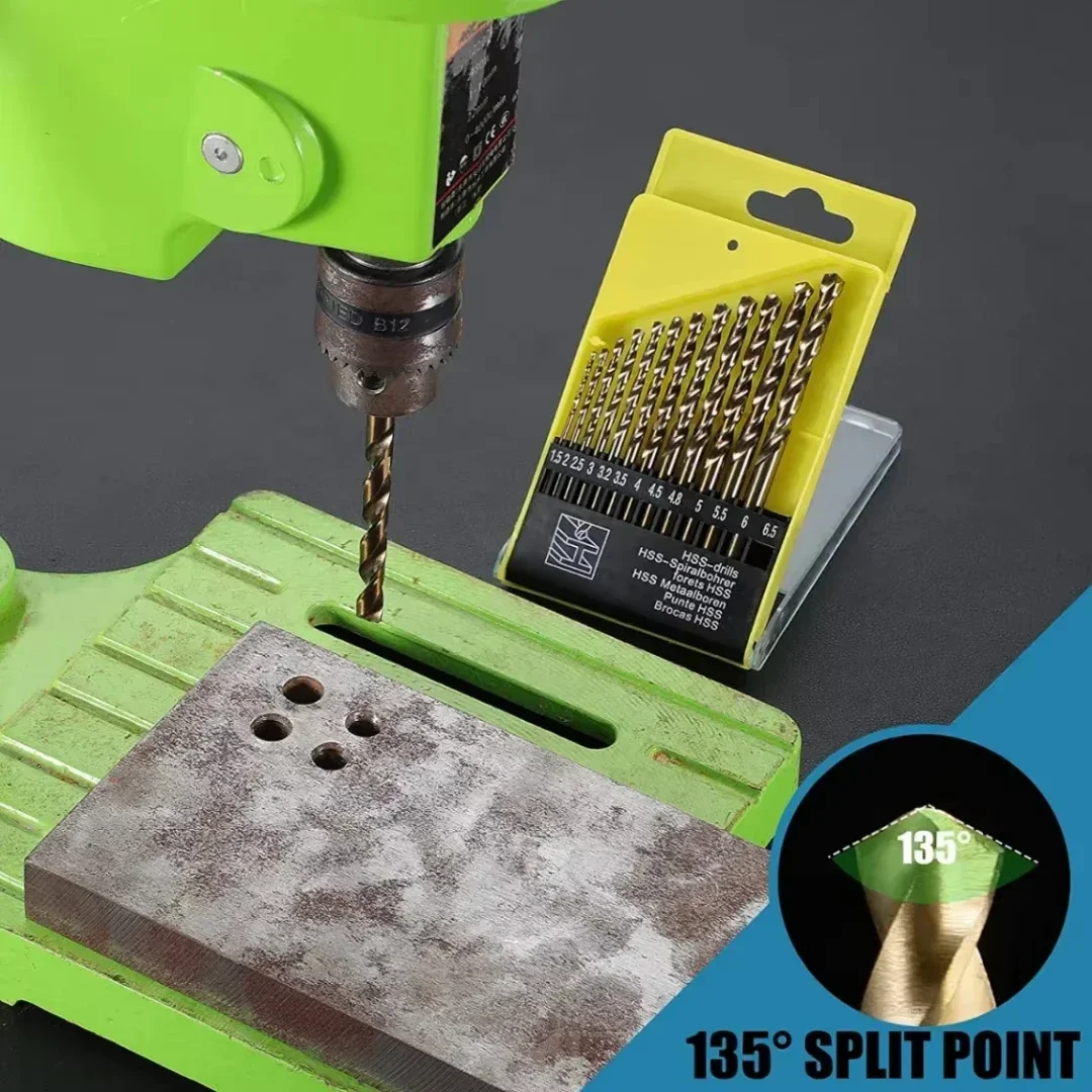 Drill Bit Set 13PCS Metric (3/16"-1/2") Tungsten Carbide Tips for Glass Metal Tile & Concrete Professional Power Tool