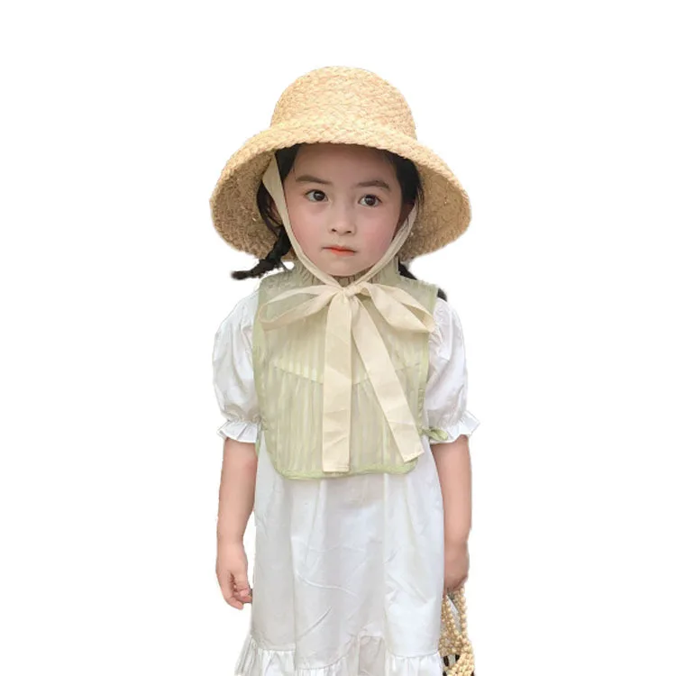 Summer Raffia Straw Hat for Girl Hand-made Sun Hat Retro Travel Sunscreen Beach Vacation with Lacing for Women Holidays Caps