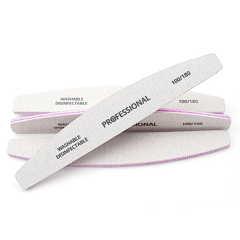 5Pcs/Lot Semilunar Manicure Files 4mm 100 180 240 Nail Files