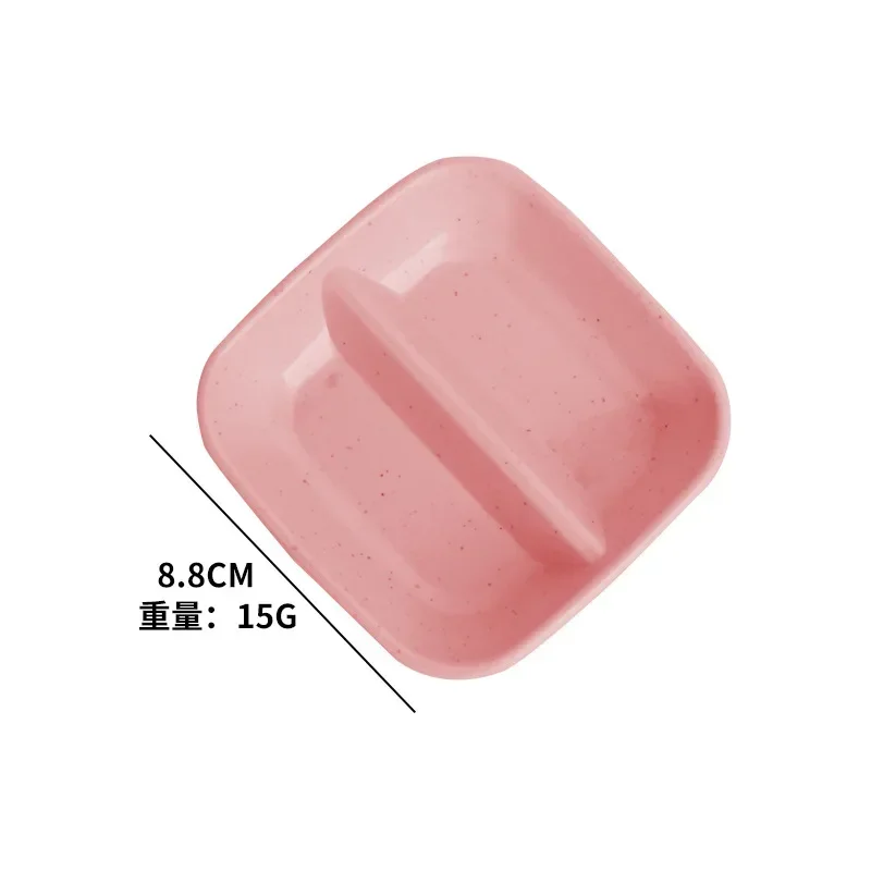 Creative Wheat Straw Separate Plates Square Dessert & Beverages Plate Dish Solid Pink Beige Sushi Children's Food Divider Plates