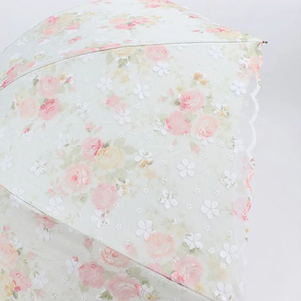 Double Layer Lace Printed Sun Umbrella Vinyl Sun Protection Uv Small