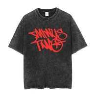 Minus Two T Shirt For Summer Casual Men Women Oversized Loose T-shirt Y2k Fashion Hip Hop Streetwear Top Black Retro Cotton Tees 1