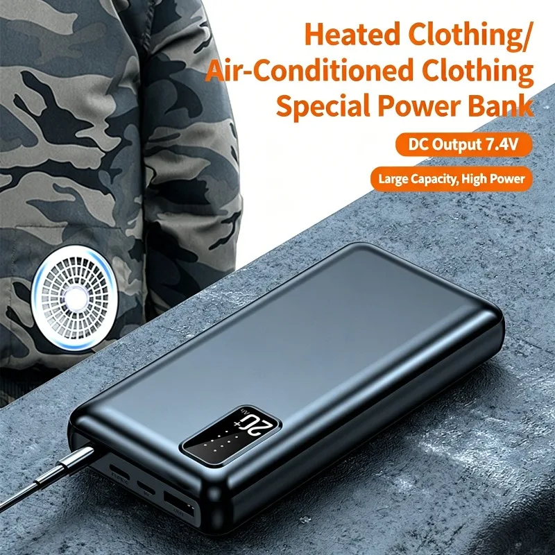 10000/20000mAh 7.4V 12V 아이폰용 에어컨 가열 의류 전용 보조 배터리, 가열 장갑, 모바일 보조 배터리