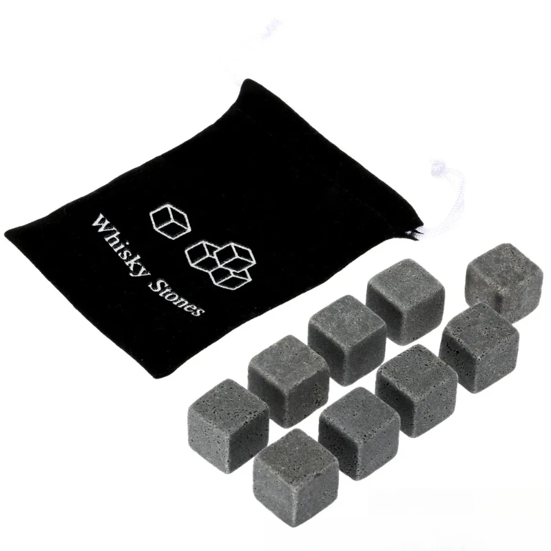 Natural Granite Whiskey Stones Sipping Ice Cube Whisky Stone Wine Rocks Cooler Wedding Gift Favor Christmas Bar Accessories