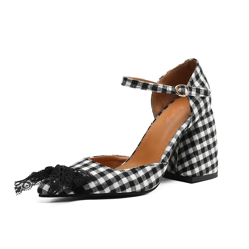 2023newSpringwomenpumpsplussize2228cmlengthflockPlaidupperpointedtoebutterfly.jpg
