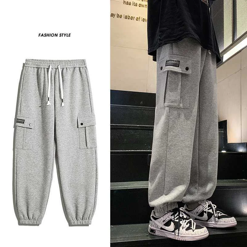 

New Arrival Trendy Men Sweatpants Plus Size Winter Loose Trouser Outdoor Male Pocket Warm Comfort Jogging Sport Pants Pantalones