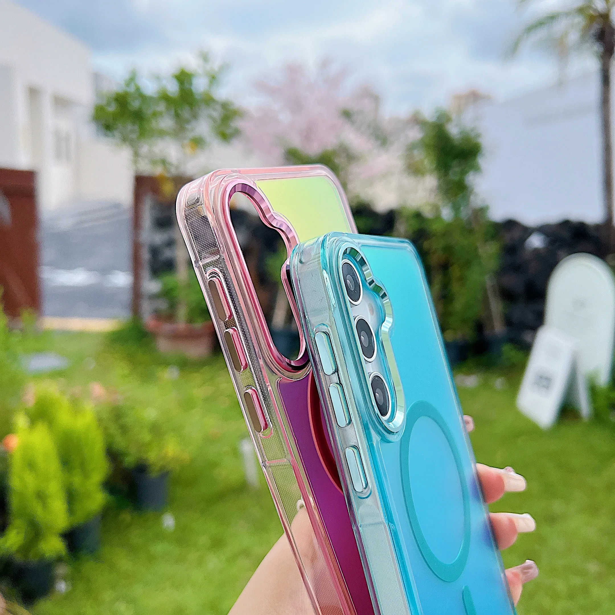 Fashion Laser Gradient Magnetic Magsafe Phone Case Cover