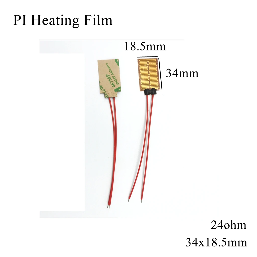 

34x18.5mm 5V 12V 24V 110V 220V PI Heating Film Polyimide Adhesive Electric Heater Plate Panel Pad Mat Fuel Foil Oil Engine Tank