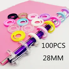

100PCS28MM new plastic binding ring can insert pen binding buckle loose-leaf mushroom hole notebook binding supplies