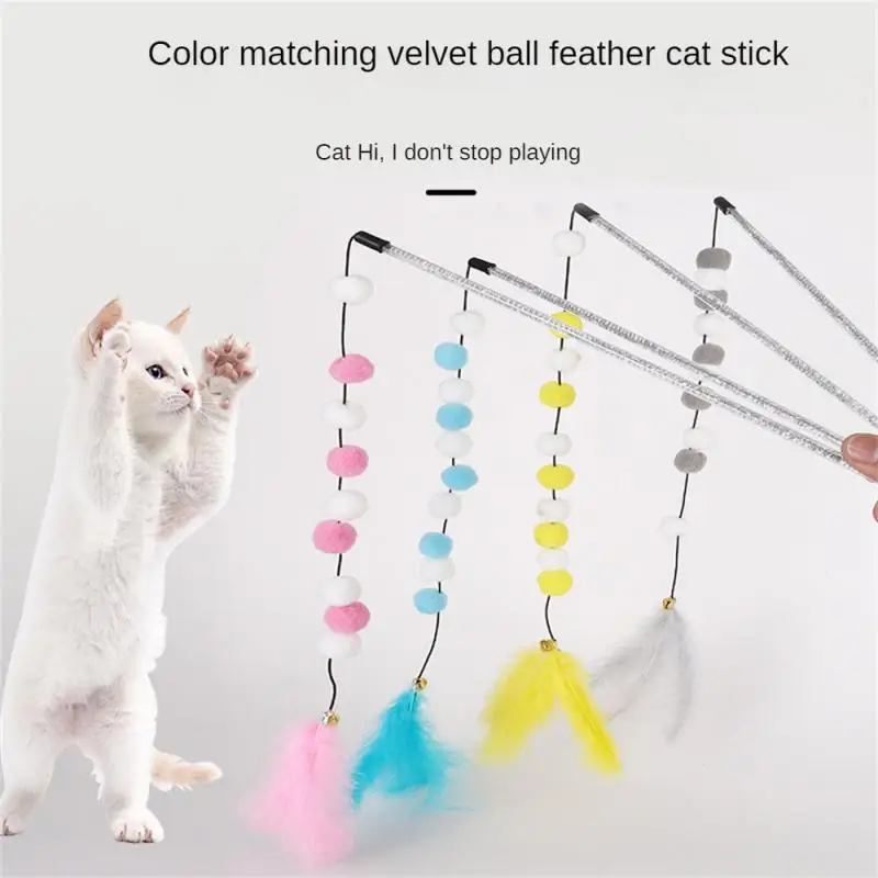 Funny Kitten Cat Teaser Interactive Toy Rod With Bell And Toys For Cats Teaser Interactive Toy Rod Pet Cats Toys Stick - Image 4