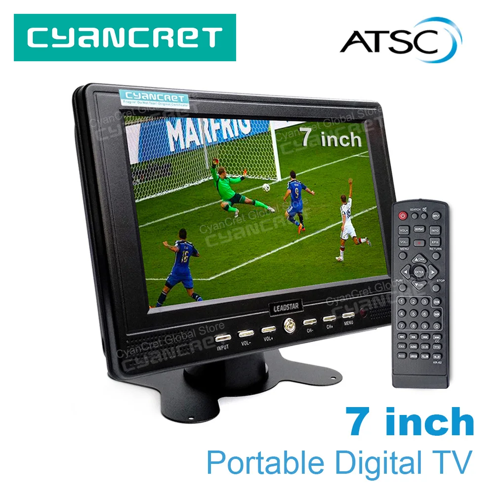 LEADSTAR D768 7 inch Portable TV ATSC Digital and Analog mini small Car TV Television Support USB TF H.265 AC3