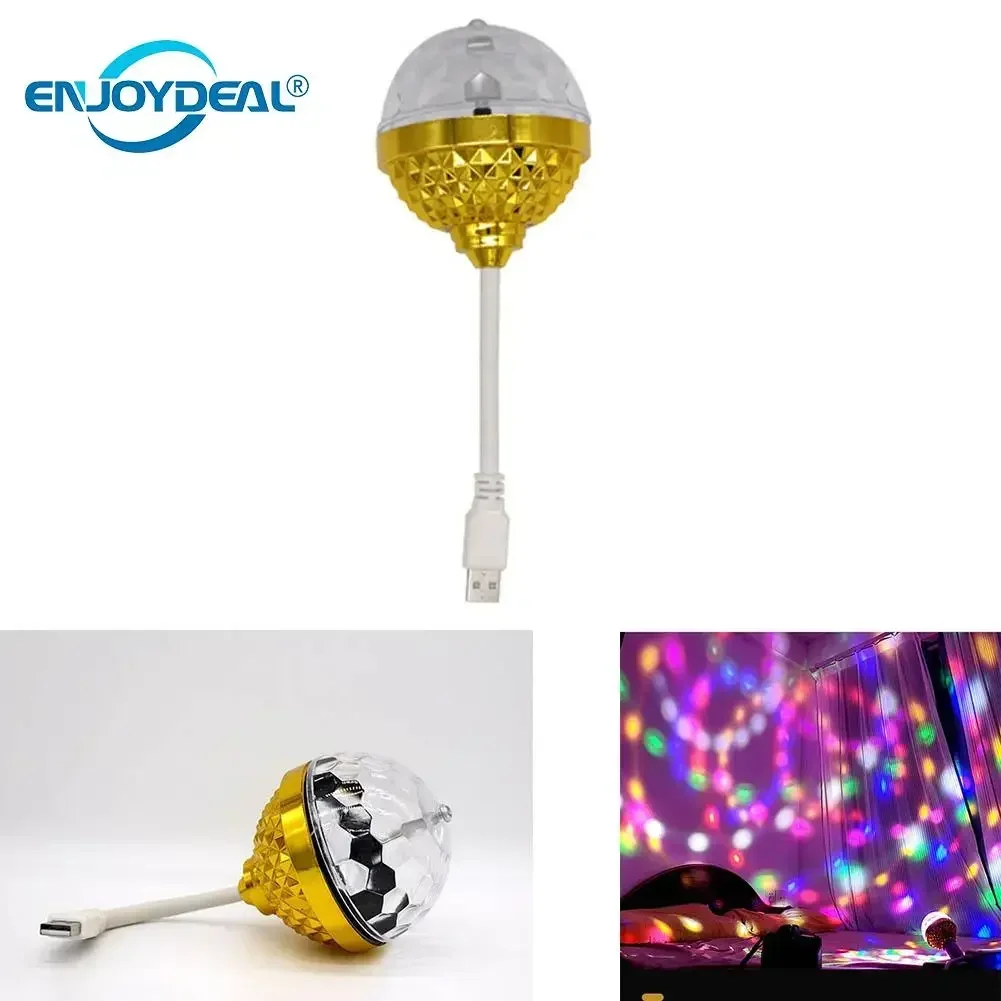 USB E27 Colorful Auto Rotating Stage Lighting Effect Light Bulb Home Party KTV Dance Party Atmosphere Lamp Disco DJ Ball Light novelty light mini dj disco usb light party stage lighting effect voice control laser projector strobe lamp for home dance floor