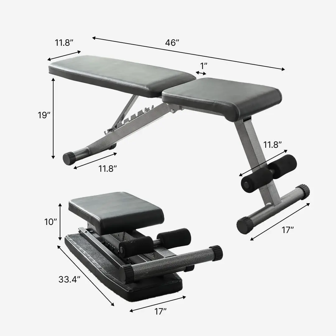 Form 5-in-1 Weight Bench, Adjustable & Foldable for Bench Press, Strength Training and Full Body Workout. Perfect for Dumbbell S