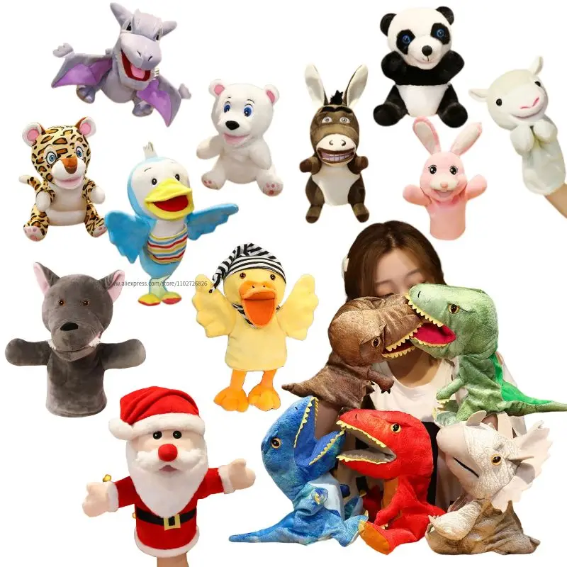 10pcs lot new korean creative stationery small fresh cartoon donkey ballpoint pen office learning articles oil pen Funny Glove Crow Foxes Plush Hand Puppets Soft Stuffed Cartoon Story Telling Learning Anime Accompany Toy Kid Birthday Xmas Gift