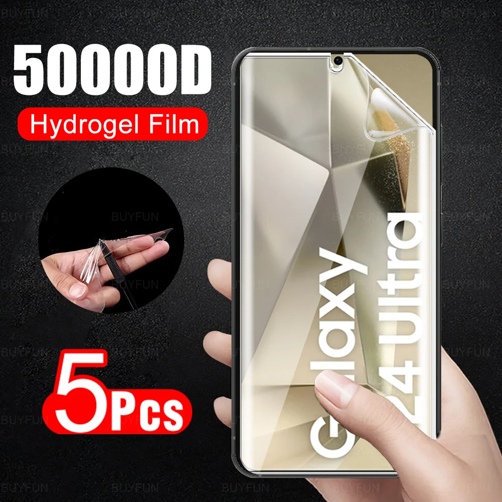 5 Pezzi Per Samsung Galaxy S24 Pellicola Salvaschermo Ultra Idrogel Samsang S24Ultra S 24 Ultra S 24 Ultra 5G Pellicole Morbide Non Vetro
