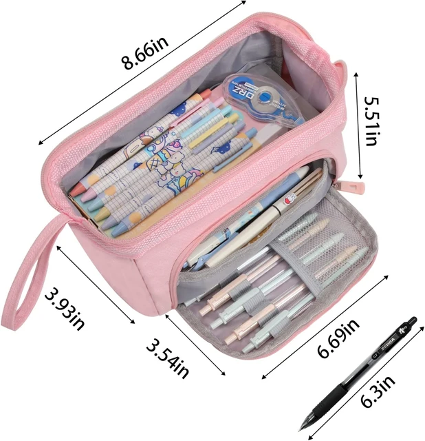 Large Pencil Case Pouch, Cute Kids School Supplies, Big Capacity Zipper  Pencil Pouches Organizer Bag 