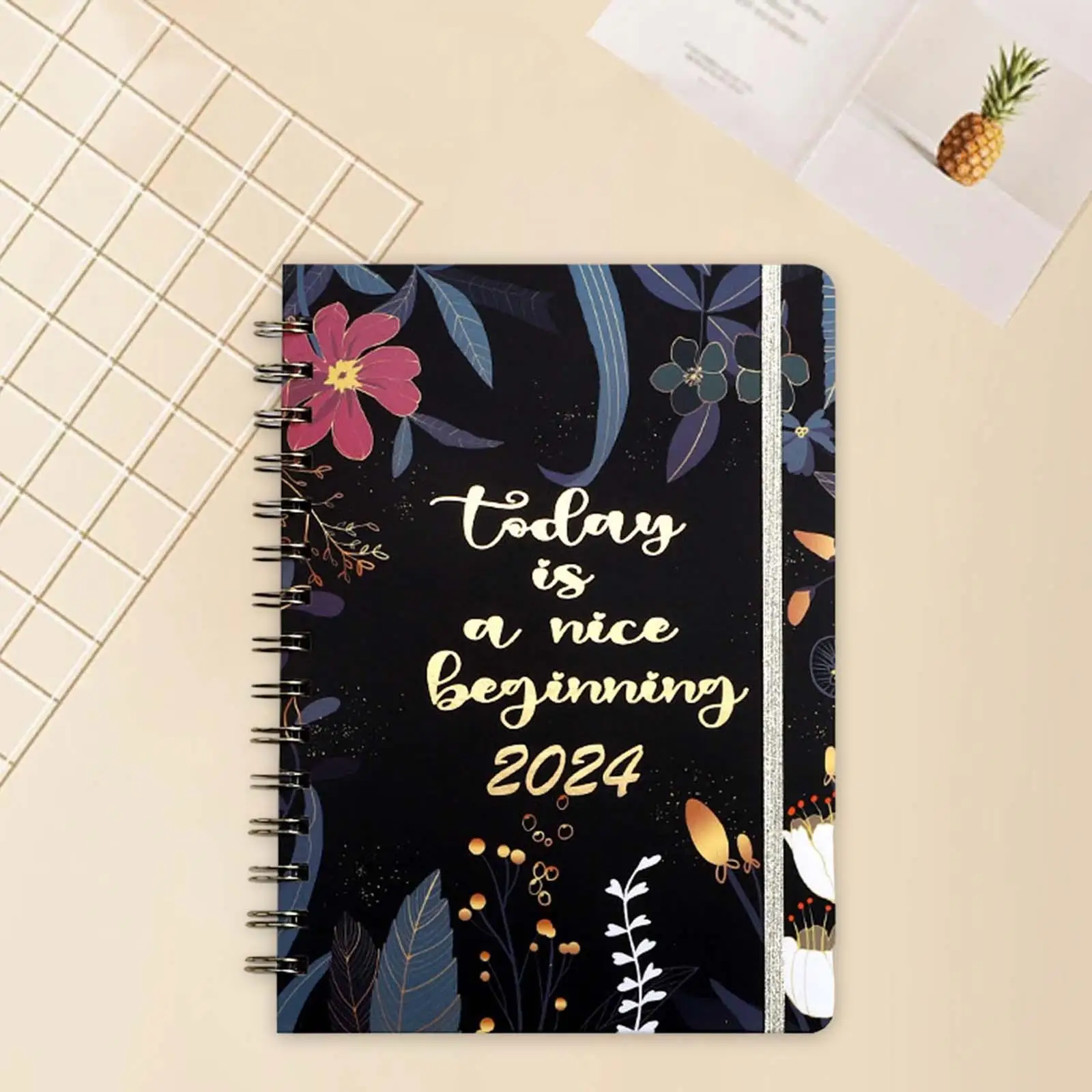 2024 Planner 60 Sheets Achieve Your Goals Wire Binding 12 Month A5 Portable Goals Journal for Office Home Business Kids Adults