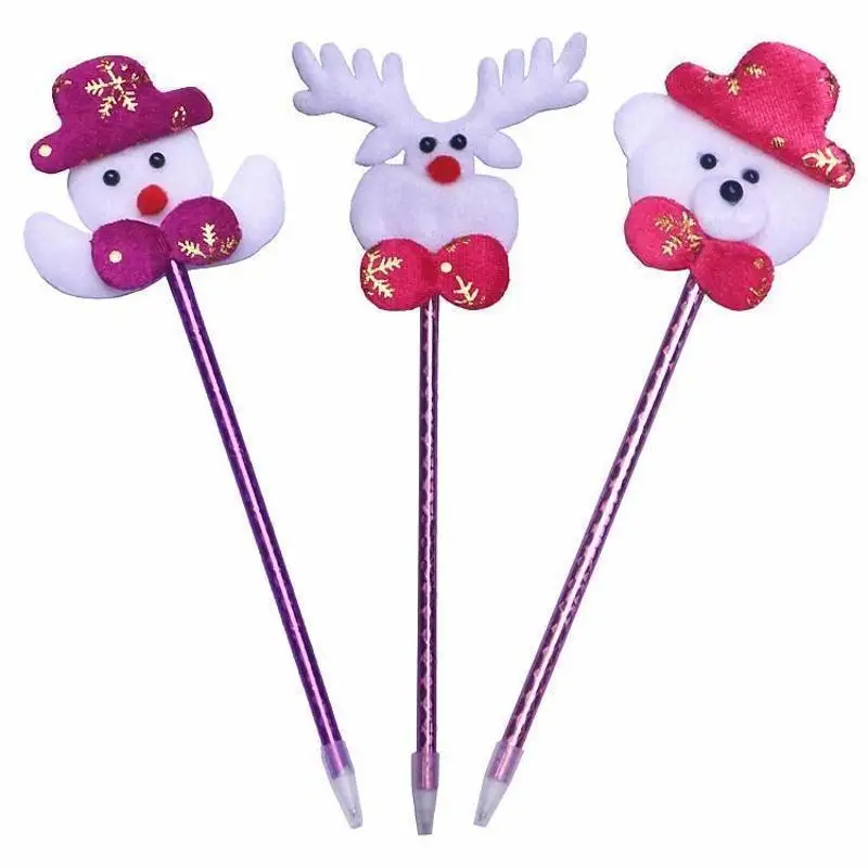 1/4Pcs Christmas Ballpoint Pens Creative Santa Claus Snowman Reindeer Neutral Pens Student Holiday Gifts Office Supplies