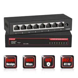 Gigabit Switch 8 Ports 1000Mbps Ethernet Switch RJ45 LAN Hub Desktop Fast Switch for Office Dormitory Home IP Camera Wireless AP