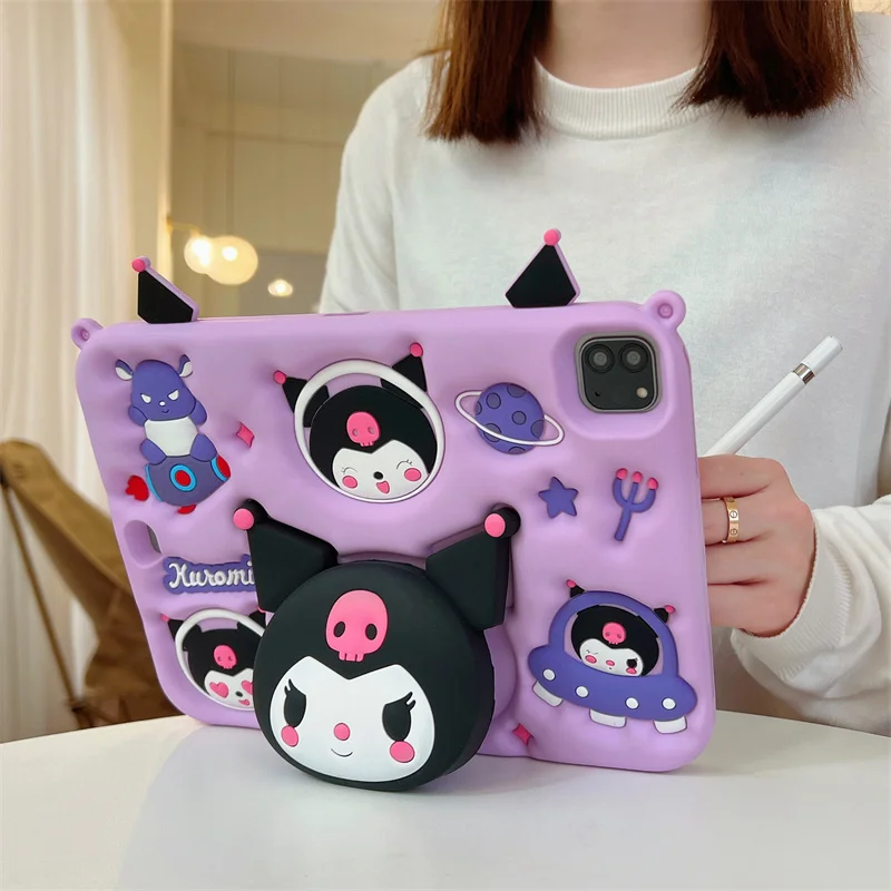 Cute 3D Cartoon Stand Silicone Tablet Protective Case