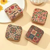 Cork Patterned Jewelry Box with Fashionable Retro Style Portable Travel Jewelry Storage Display Rings, Necklaces, Earrings 3