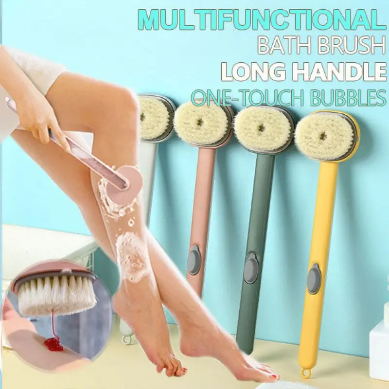 Long Handle Liquid Bath Brush Soft Hair Bath Brush Set Bath Brush Back ...