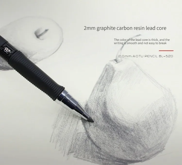 2,0 mm Druckbleistifte Set 2B Automatische Studentenstifte Farbe/Schwarze Mine Minen Kunst Zeichnung Bleistift Skizze Schule Schreibwaren – Detail 3